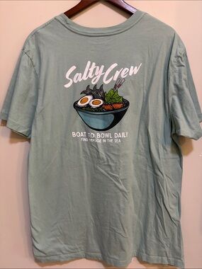 Salty Crew Boat To Bowl Daily Graphic T Shirt Mens XL Green Fishing Surf Tee